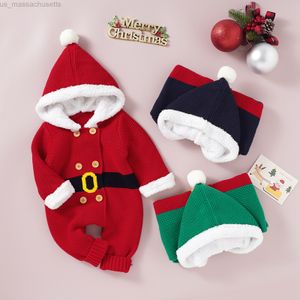 Occasions spéciales Citgeett Hiver Noël Infant Bébé Filles Garçons À Capuchon Barboteuse À Double Boutonnage Boule De Fourrure Festive Chaud Vêtements De Noël L220915