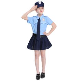 Speciale gelegenheden Leuke meisjes Tiny Cop Officer Cosplay Uniform Kids Coolest Halloween -kostuum 221118
