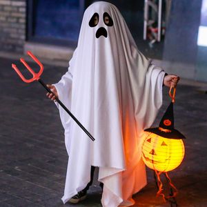 Occasions spéciales Kid Kids Halloween Horror Cloak Cape Anime No Face Cosplay Costumes Ghost White Papillons Unisexe Costume Full Set 230810