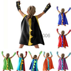 Speciale gelegenheden Dinosauruskostuum Cape met handschoenen Kinderen Halloween Cosplay Kostuum Dinosaurusmantel Prestatiekostuum Verjaardagsfeestje Mantel x1004