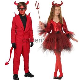 Occasions spéciales Aristocratie européenne Vampire enfants rouge démon diable mal veste pantalon robe Halloween Cosplay Costumes garçons filles Bull Ghost Party x1004