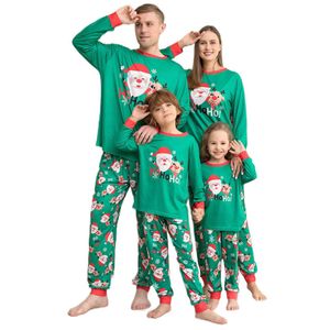 Speciale gelegenheden Familie Matching Outfitsmom Dad Kledingset Brother zus Green Red Familie Kerstpjs Kinder Korterkwatten Kerstmis Pyjama's Kleding T221014