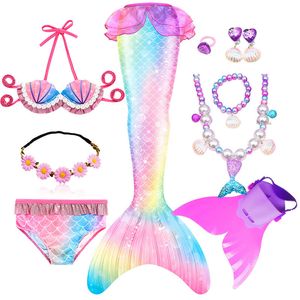 Speciale gelegenheden Fantasie Kinderen Zeemeerminstaarten Zwemmen Feest Cosplaykostuums Halloween Kleine meisjes Badpak Bikini Set Badpak 230906