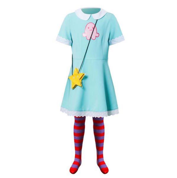 Occasions spéciales Girl039s Costume de princesse étoile papillon pour enfants fille Cosplay vert robe décontractée à manches courtes avec petit Cro2030485
