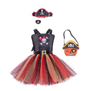 Occasions spéciales Halloween Carnaval Party Costume Filles Tutu Robe avec Accessoire Enfants Dress Up Pirate Costumes Enfants Vêtements pour Cosplay 220908