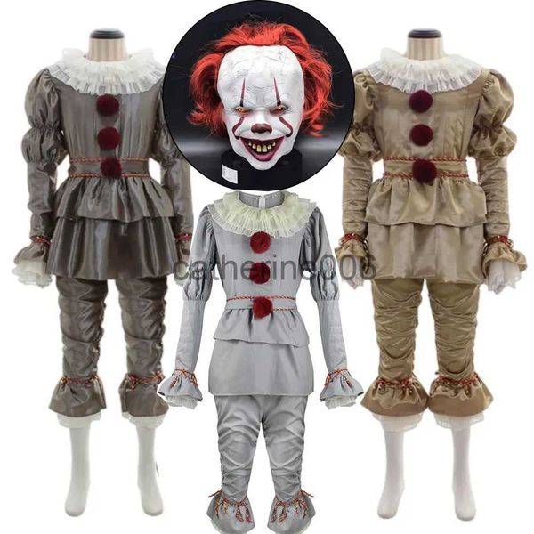 Occasions spéciales Halloween Clown Pennywise Coplay Costume film Stephen King masque d'horreur Clown veste pantalon Halloween Costume pour adulte enfant x1004