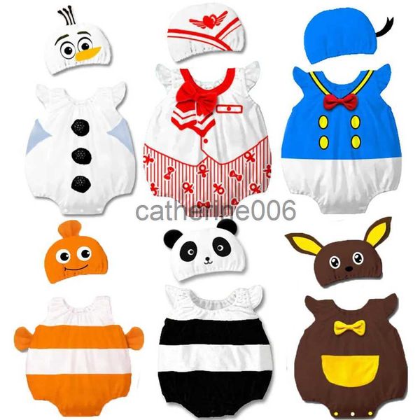 Occasions spéciales Costumes d'Halloween pour bébés garçons filles bonhomme de neige kangourou chiot barboteuse courte infantile enfant en bas âge anniversaire photographie déguisement x1004