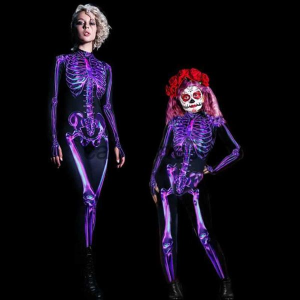 Occasions spéciales Halloween Costume de squelette effrayant Adulte Enfants Famille Horreur Crâne Combinaison Carnaval Fête Halloween Parent-Enfant Pyjama Tenues x1004
