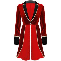 Speciale gelegenheden Halloween Vrouwen Volwassen Circus Ringmaster Kostuum Velvet Lange mouw Blazer jas kerstcarnaval Cosplay Festival Rave Outfit 220922