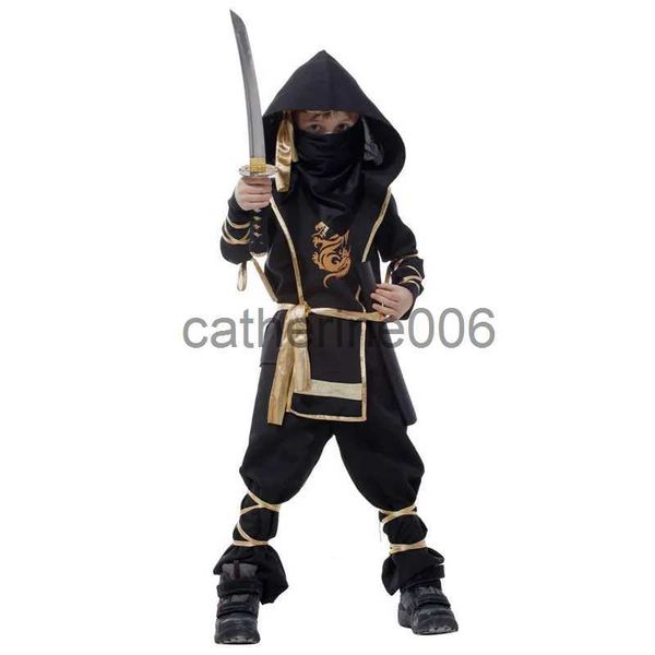 Ocasiones especiales Niños Niño Niños Negro Dragón Dorado Ninja Asesino Disfraz Carnaval Purim Disfraces de Halloween x1004