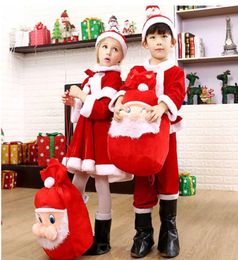 Occasions spéciales Enfants Enfant Noël Cosplay Père Noël Costume Bébé Noël Tenue 34 Pièces Ensemble Pantalons Hauts Chapeau Cape Ceinture4580787