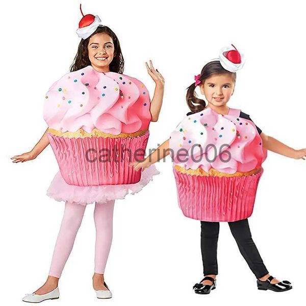 Occasions spéciales enfants Cupcake confettis Costume filles sucre doux rose gâteau habiller femmes Halloween Costume pour enfants carnaval tenue x1004