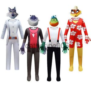 Ocasiones especiales Niños Halloween Disfraz de Mr. Wolf Los chicos malos Trajes de disfraces Fiesta para niños Cosplay Estilo 3D Los mejores regalos con guantes de máscara x1004