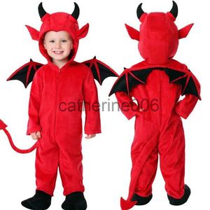 Occasions spéciales enfants rouge démon diable mal chauve-souris Vampire robe Halloween Cosplay Costumes garçons filles taureau fantôme partie jeu de rôle combinaison x1004