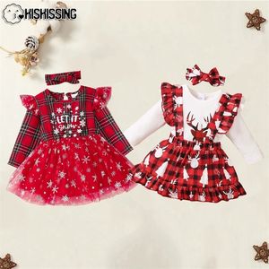 Ocasiones especiales KISKISSING Baby Girl Dress Sets Madre Niños Encanto Plaid Moda Vacaciones Lindo nacido Navidad Estilos Ropa Trajes Trajes 220907