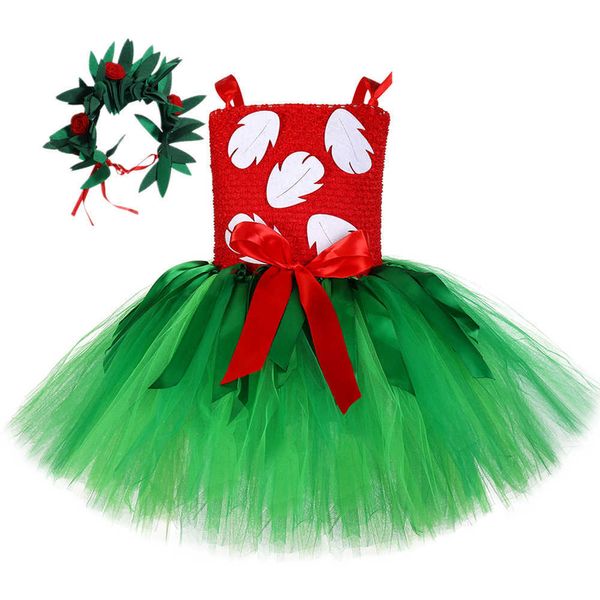 Ocasiones especiales Lilo Tutu Vestido para niña Navidad Disfraz de Halloween Niños Vestidos hawaianos para niñas Fiesta Princesa Trajes con Garland T221014