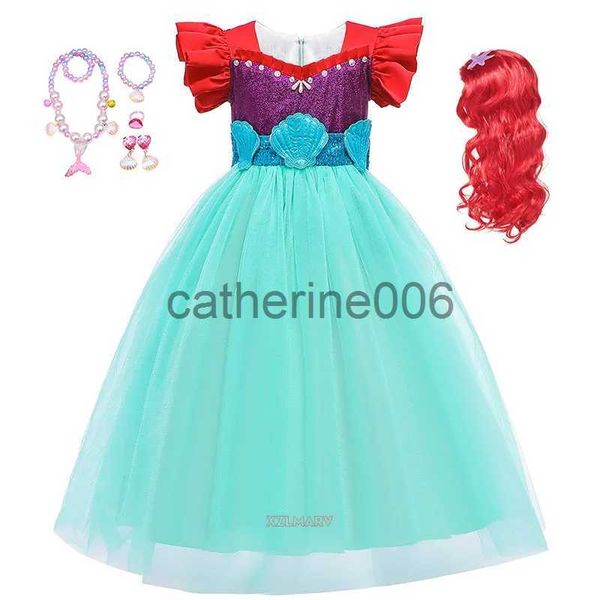 Occasions spéciales sirène Ariel princesse fille robe Cosplay Costumes pour enfants fête bébé fille sirène habiller ensembles enfants Halloween vêtements x1004