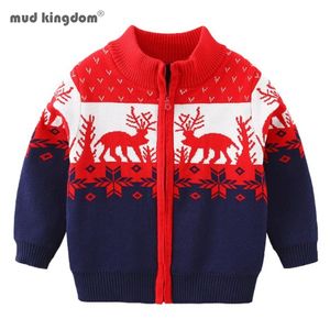 Occasions spéciales Mudkingdom Noël tout-petits pull cardigan enfants vêtements de rennes tricotés garçons pulls zippés manteau pour vêtements pour enfants 220830