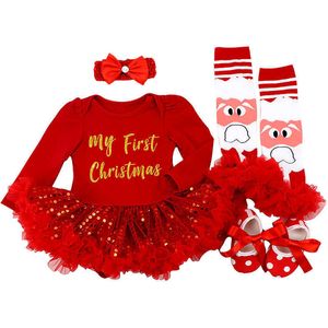 Speciale gelegenheden mijn eerste kerstoutfits baby rode pailletten kleedt babymeisjes Santa Claus hertenkostuum voor peuter nieuwjaarskleding 12m T221014