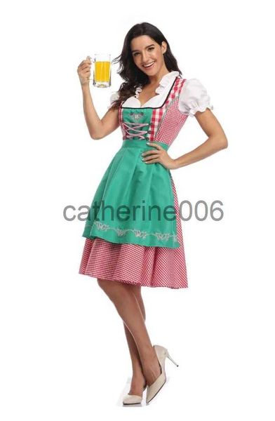 Occasions spéciales Nouveau femmes allemand bavarois Dirndl robe tablier Oktoberfest fantaisie bière femme de chambre Costume Halloween carnaval fête Cosplay robe x1004