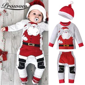 Speciale gelegenheden Prowow Baby Boys Santa Claus Kleding Set Kerstmis Kostuum Winter Warm Kids Toddler Boys kleding Leuke kinderen Outfits 3pc T221014