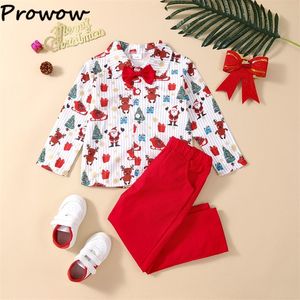 Occasions spéciales Prowow Kids Clothes Boy Christmas Tenues pour Gentleman Shirred Pantal