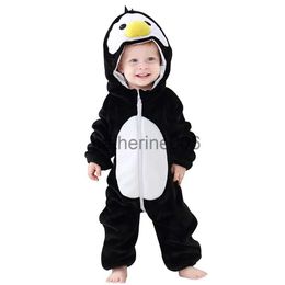 Speciale gelegenheden Purim Halloween kostuums Baby jongens meisjes Cartoon dier pinguïn kostuum Onesie Kigurumi baby peuter Romper Jumpsuit Flanel x1004
