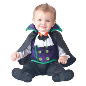 Speciale gelegenheden paars zwart vleermuis kostuum voor baby baby jongens meisjes romper jumpsuit met cape 6M 12M 24M Halloween Purim Fancy Dress 230906