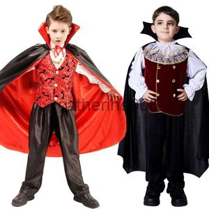 Occasions spéciales Scary Vampire Dracula Boys Cosplay Costume Fantasia Halloween Carnival Party Child Earle Dracula Gothic Vampire Costume x1004 x1005