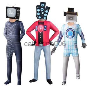 Special Occasions Skibidi Toilet Cosplay Costume Game Speaker Man Tv Man Camcorderman Costumes Bodysuit Jumpsuit Mask Halloween children for Boys x1004