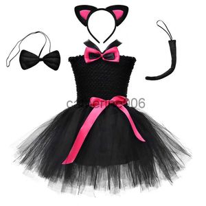 Occasions spéciales Tonlinker filles Halloween Animal chat ensemble de costumes de noël enfant fête d'anniversaire noir maille Tutu robe souris araignée Cosplay Costume x1004