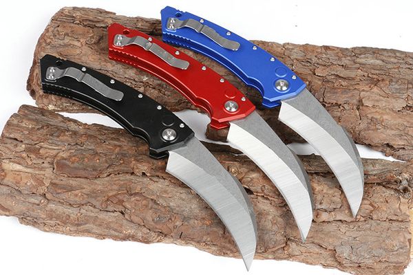 Couteau à griffes Karambit tactique automatique D2, lame satinée CNC 6061-T6, manche en aluminium avec boîte de vente au détail, offre spéciale 132