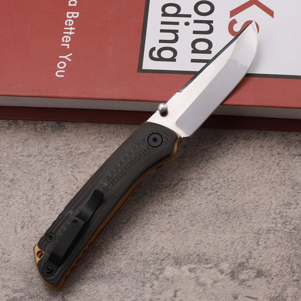 Oferta especial A0218 Cuchillo plegable de alta gama VG10 Hoja de punto de caída de trefilado TC4 Titanio con mango de fibra de carbono Cojinete de bolas EDC Navajas de bolsillo