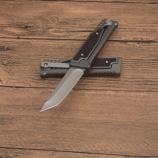 Oferta especial A0416 High Dead EDC Camsiñón D2 Stone Wash Tanto Point Blade CNC Aviación Aviación Manejo de aluminio Nuevos cuchillos de diseño Herramientas de supervivencia para acampar al aire libre