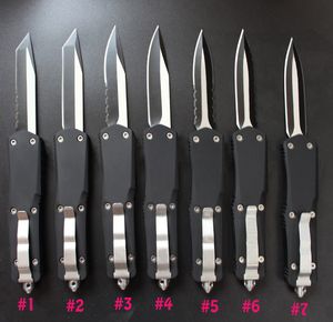 Hoge kwaliteit A07 groot automatisch tactisch mes 440C tweekleurig mes zwart Zn-al legering handvat EDC-zakmessen met nylon tas R8913