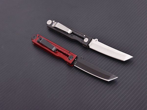 Oferta especial A1912 Cuchillo plegable de bolsillo 440C Satinado/óxido negro Tanto Tandeo de acero inoxidable Manejo de acero al aire libre Camino de pesca EDC Cañas con bolsa de nylon