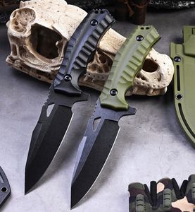 Offre spéciale A2580 survie Straight Knife D2 Titanium revêtement Tanto Blade Full Tang Frn Handle Outdoor Camping Tactical Couteaux avec Kydex