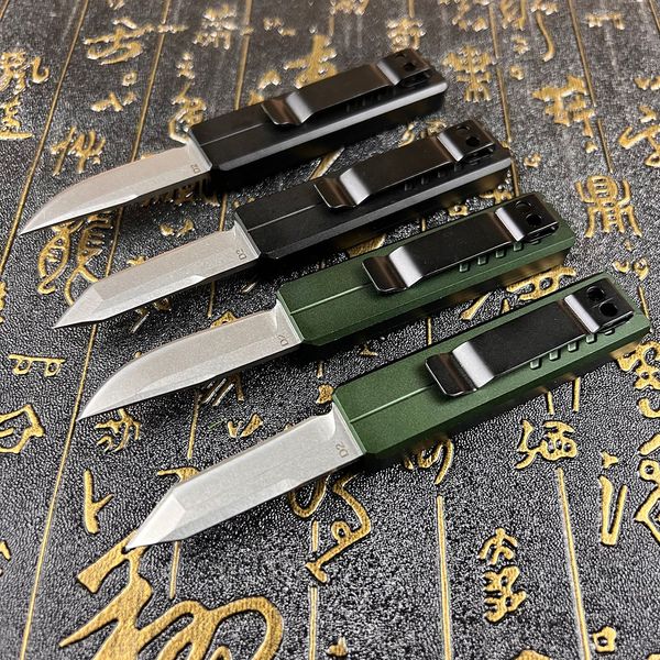 Oferta especial A6722 Cuchillo táctico Auto Tactical de tamaño pequeño D2 Hoja de lavado de piedra CNC Aviación Manejo de aluminio para acampar al aire libre Camita de pesca EDC Pocket Knives