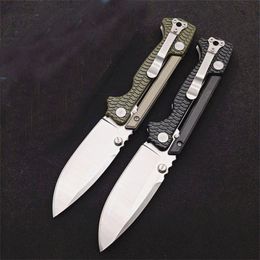 Offre spéciale AD15 Couteau pliant tactique S35VN Blade de point de chute en satin, poignée en fibre de verre, 2 couleurs, couteaux de survie en plein air avec boîte de vente au détail