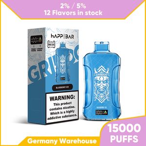 Speciale aanbieding Authentieke HAPP Bar 15000 Rookwolken Wegwerp Vapes Oplaadbare Mesh Coil E-sigaretten 2% 5% Pen Pod