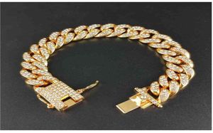 Speciale aanbieding armband sieraden 12 mm dikke diamant diamant hiphop hiphop trendsetter cuba ketting mode cadeau270M7185898