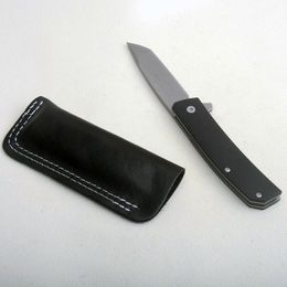 Offre Spéciale Butterfly 601 Flipper Couteau Pliant D2 Stone Wash Tanto Lame G10 avec Manche en Tôle d'Acier Inoxydable Survie Tactique EDC Couteaux de Poche