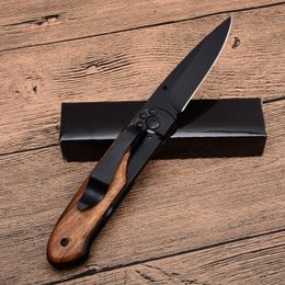 Offre spéciale papillon DA44 POCKET SURVIE Pliant couteau en bois Handle de bois noir