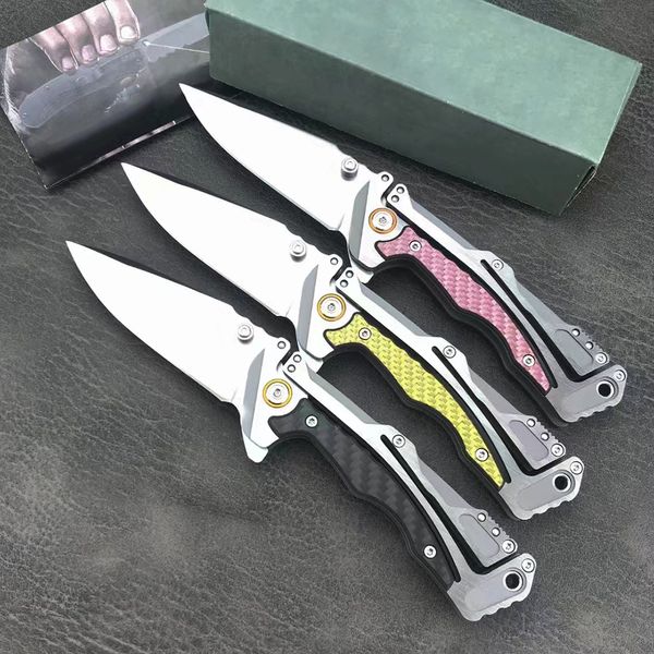 Oferta especial CR5190CF cuchillo plegable abatible 8Cr13Mov hoja satinada de acero inoxidable con mango de fibra de carbono para acampar al aire libre senderismo EDC cuchillos para carpetas de bolsillo