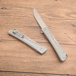 Offre spéciale CR7530 Flipper Pocket Knife AUS-8 Drop Point Satin Blade 6061-T6 Poignée en aluminium Roulement à billes Couteaux pliants à ouverture rapide avec boîte de vente au détail
