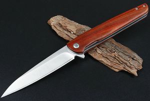 Couteau pliant à lame satinée 5Cr13Mov, en tôle d'acier + manche en bois, pour Camping en plein air et randonnée, couteaux de poche EDC, offre spéciale