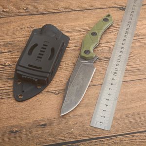 Speciaal aanbod G2563 Survival Rechte mes 8cr13mov Stone Was Drop Point Blade Volledig Tang Green G10 Hendel Outdoor Camping Hiking Hiking Handt Vaste mesmessen