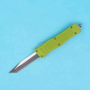 Alta calidad Verde 7 pulgadas 616 Mini cuchillo táctico automático 440C Hoja negra de dos tonos Mango de aleación de zinc y aluminio EDC Navajas de bolsillo