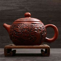Speciale Aanbieding Handgemaakte Model Premium Dragon Theepot Tea Pot Kung Fu Kettle Set 220 ml Clay Ceramic Zisha Sets Porselein 210621