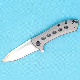 Speciale aanbieding High End 0801 Flipper Mes M390 Satijnen Blade CNC TC4 Titanium legering Handvat Kogellager EDC Messen met Detail